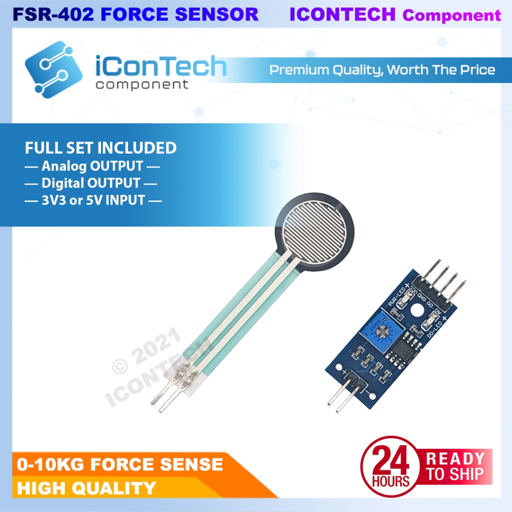 FSR402 Force Sensor 15mm Active Area | Round Pressure Sensor | Analog Force Sensitive Resistor for Arduino 2