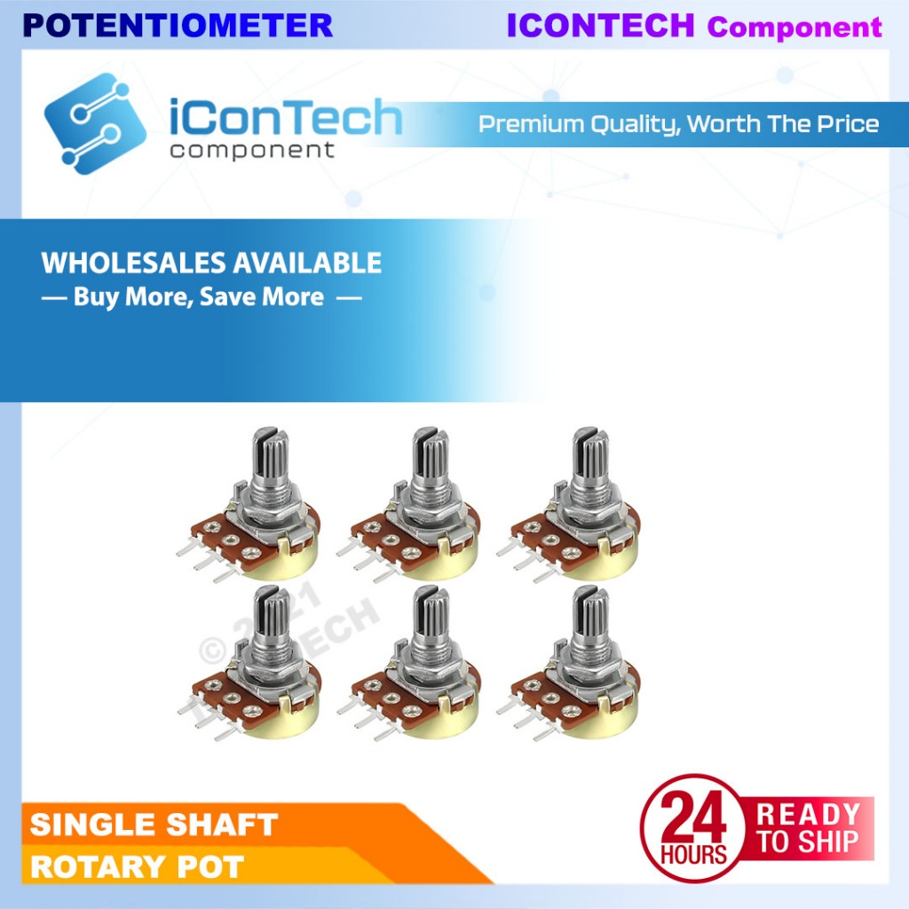 Potentiometer Variable Resistor 1k 5k 10k 100k Ohm WH148 Single Shaft Potentiometer 2