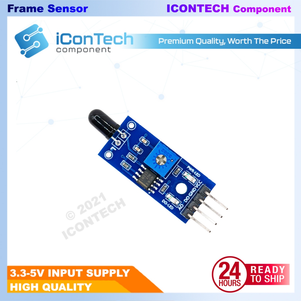 4-Pin IR Flame Fire Detection Sensor Module LM393 for Arduino / ESP32 / Raspberry Pi 5