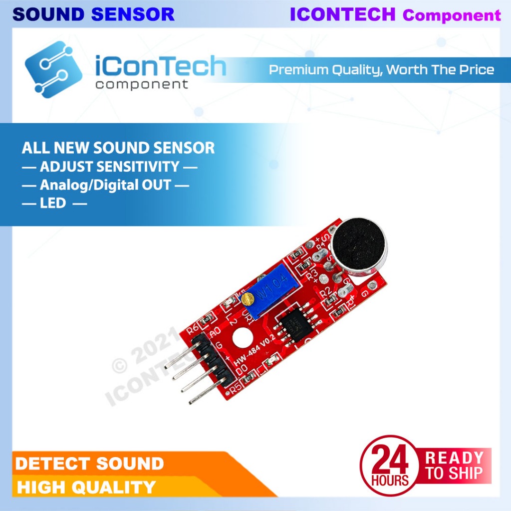 Sound Sensor Module KY-037 HW-484 Analog + Digital Output | Adjustable Sensitivity DIY Electronics