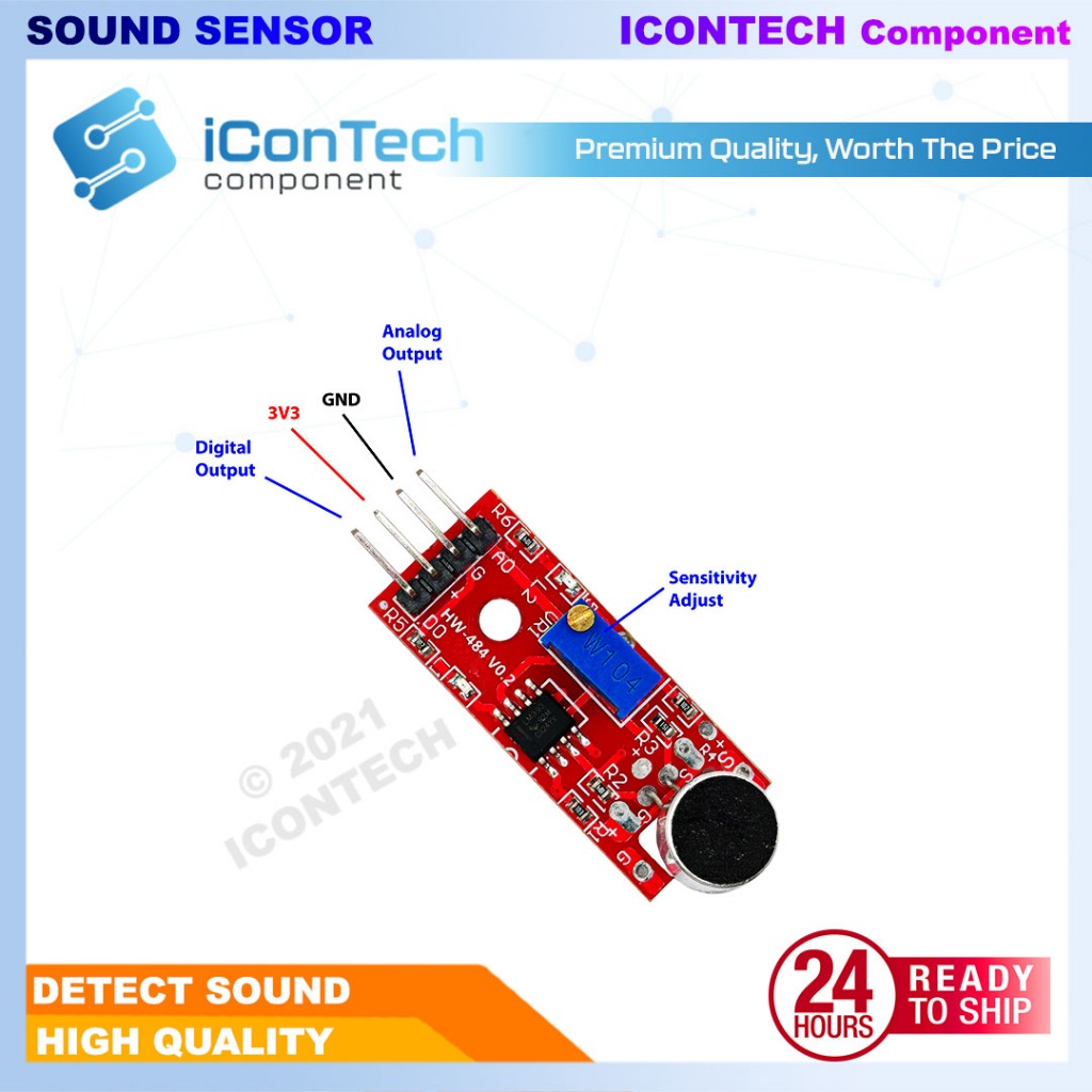 Sound Sensor Module KY-037 HW-484 Analog + Digital Output | Adjustable Sensitivity DIY Electronics 5