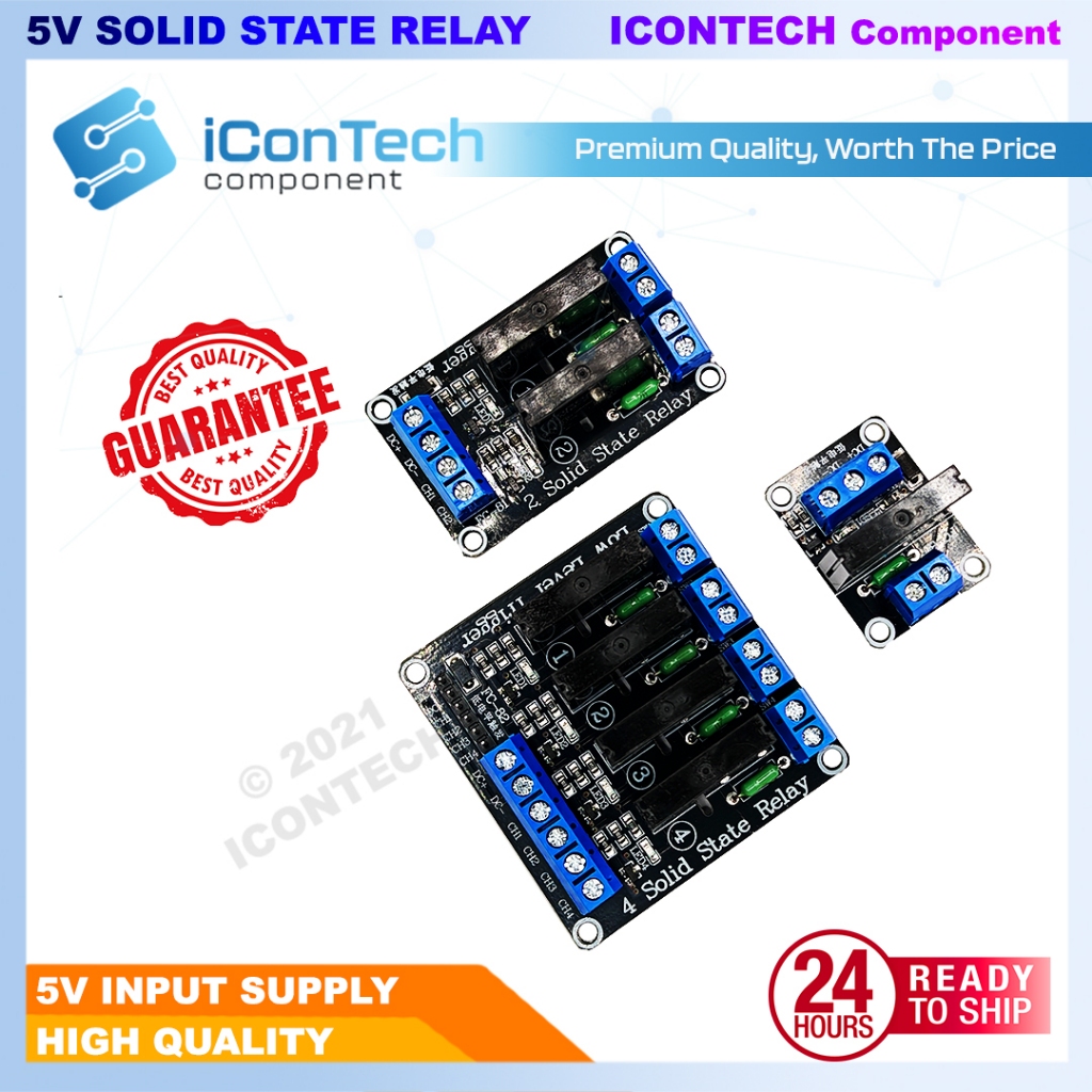 Solid State Relay SSR Module 5V DC Input 1/2/4 Channel Optocoupler Isolation for Arduino ESP32 PLC Automation