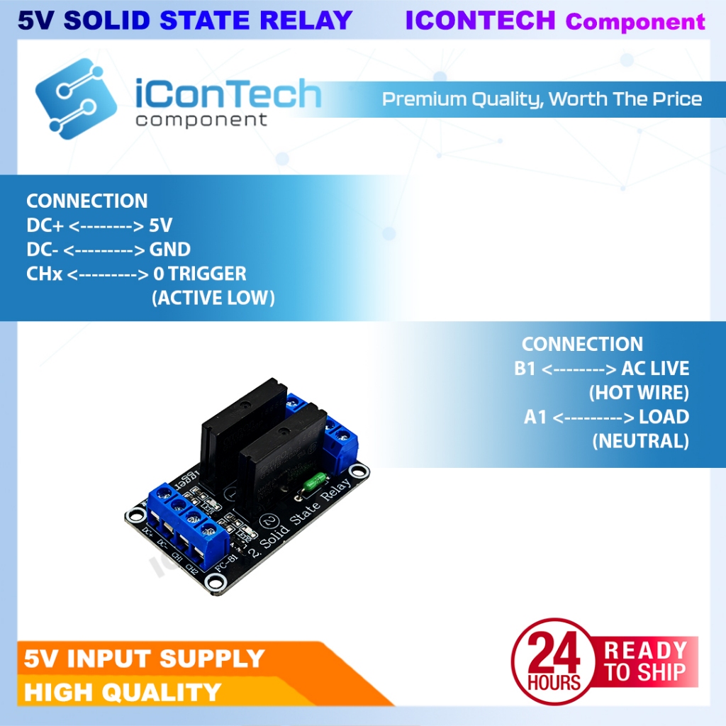 Solid State Relay SSR Module 5V DC Input 1/2/4 Channel Optocoupler Isolation for Arduino ESP32 PLC Automation 3