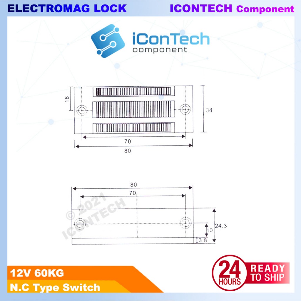 12v electromagnectic door lock 60KG lock metal 2