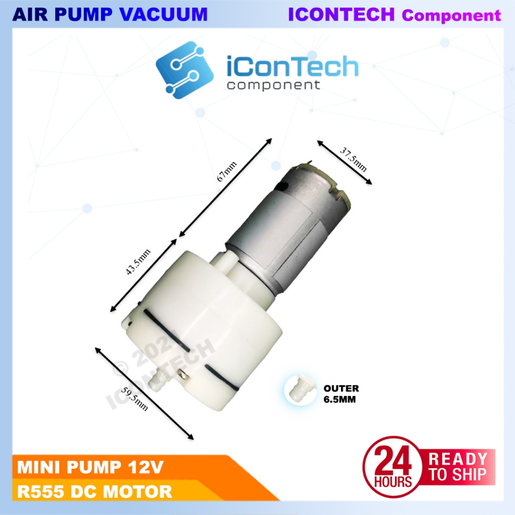 12V DC 555 Airpump High Airflow Diaphragm Vacuum Motor -58kpa Air Pump Vacuum Pump 3