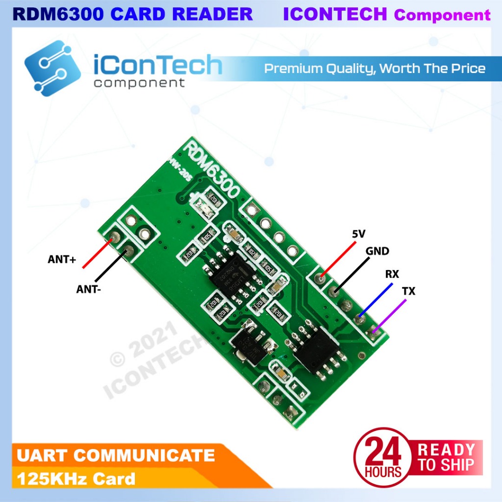 RDM6300 125kHz RFID Card Reader Module Arduino Accesosories 2