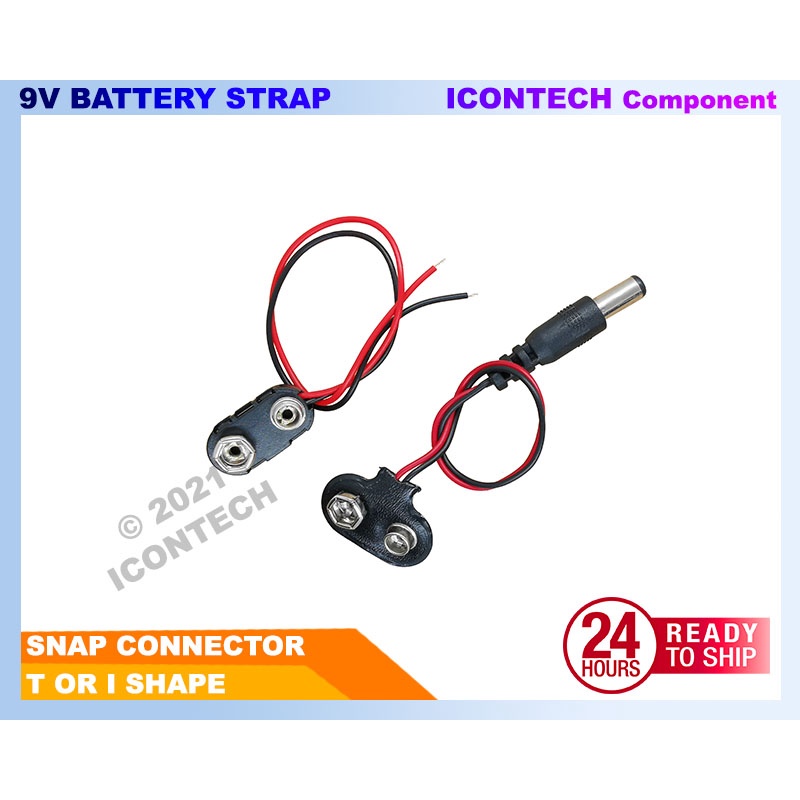 9V Battery Strap Connector 9V Battery Holder Plug T share L share wire connector DC  2.1 5.5 Suitable for Arduino 2