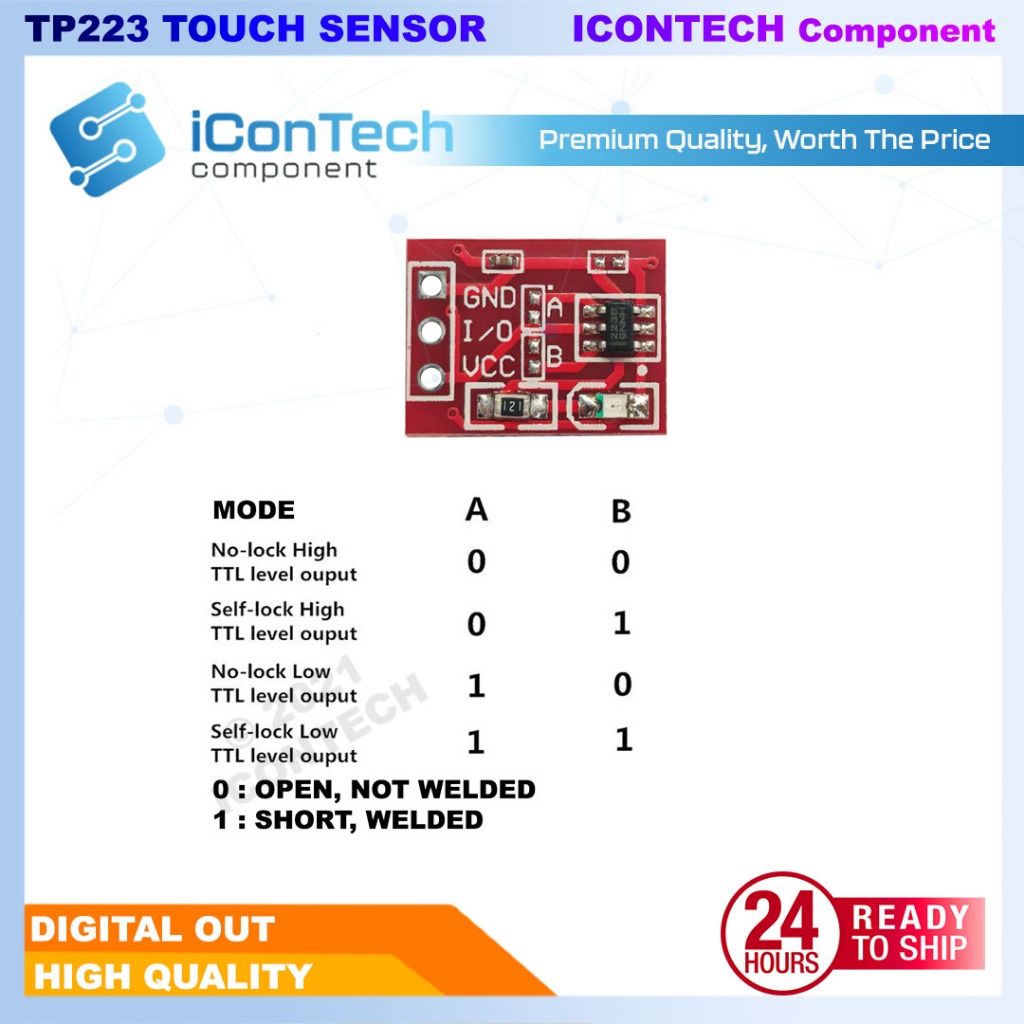 TTP223 Touch button Module Capacitor type Touch switch sensor Capacitive Touch Sensor TP223 5