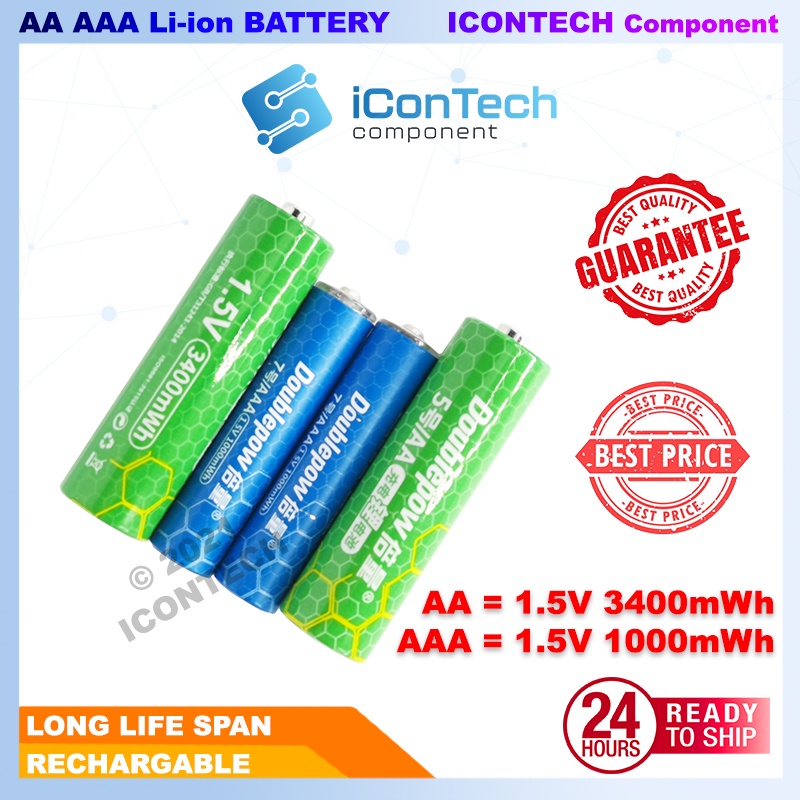 DoublePow AAA rechargable battery lithium battery AA battery lithium AA battery rechargable