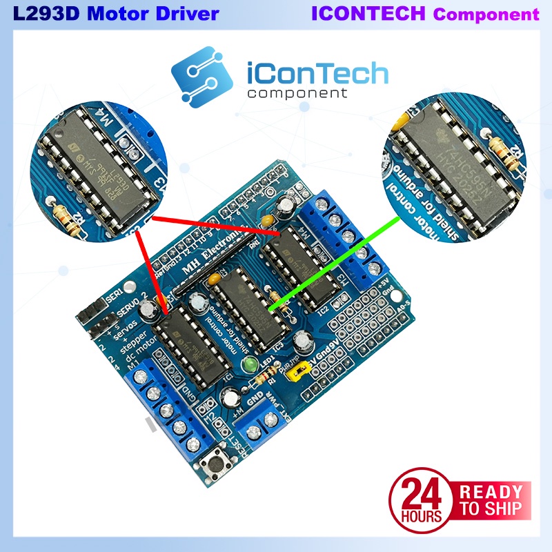 L293D Motor Driver Shield Arduino DC Motor Driver Controller Motor drive expansion board 3