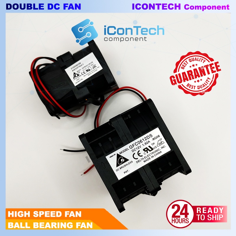 Double DC Fan 4056 6056 16000 RPM 20000 RPM Exhaust Fan DC Brushless Dual Ball Bearing Fan High Speed Fan