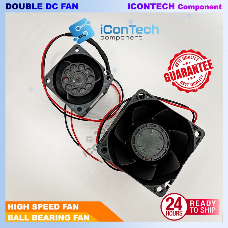 Double DC Fan 4056 6056 16000 RPM 20000 RPM Exhaust Fan DC Brushless Dual Ball Bearing Fan High Speed Fan 2