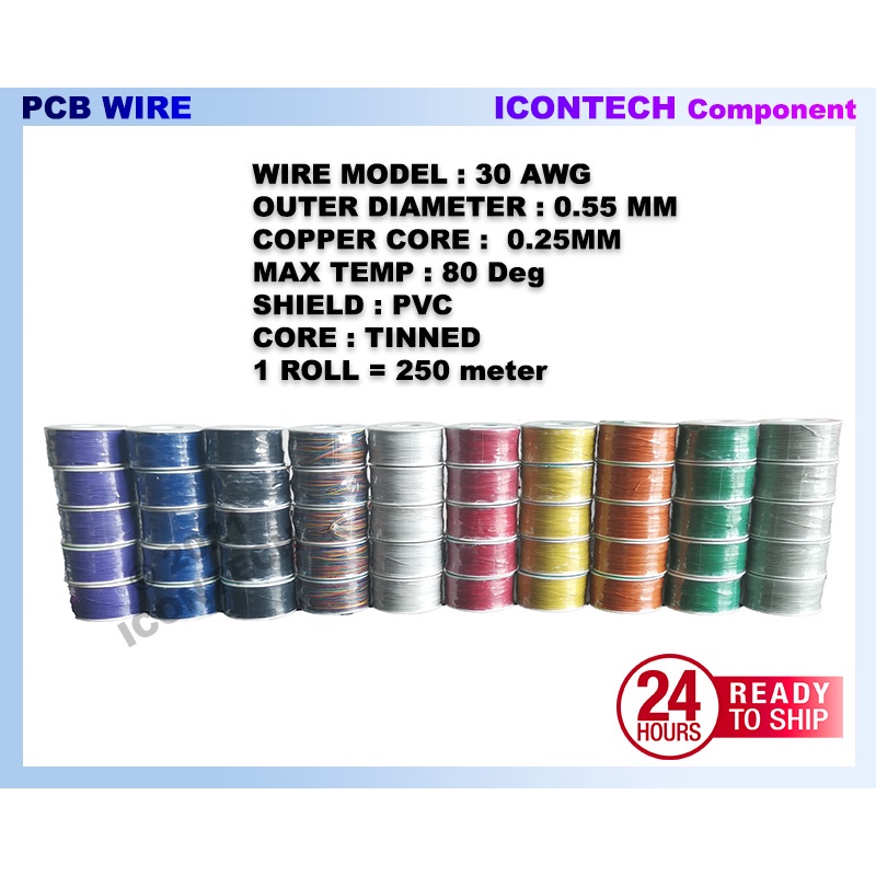 AWG30 Single Core CABLE Multi Color cable OK cable PCB Fly cable 250Meter Fly Cable AWG24