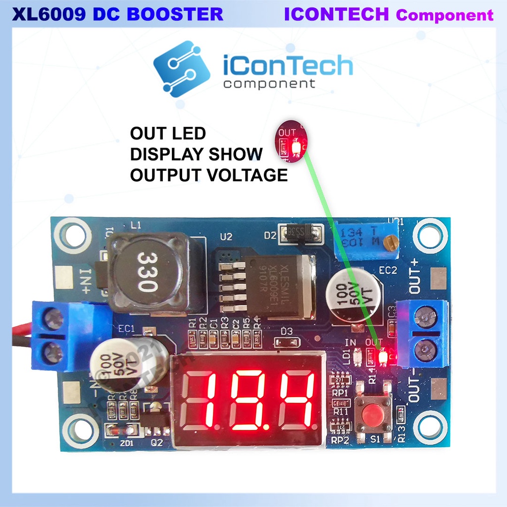 XL6009 DC-DC Booster Amplifier Power Booster Adjustable Step Up Module 3A Boost DC Operating mode 3