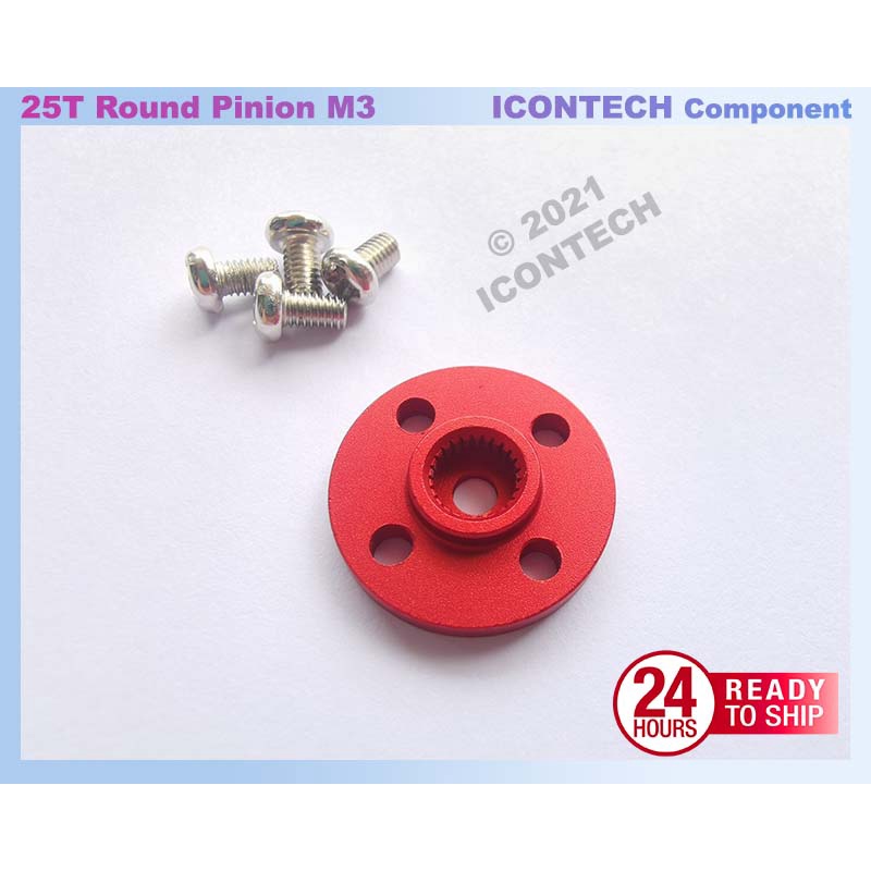 25T Pinion Round Type M3 Hole Servo Horn Servo Pinion Round Type Metal 3