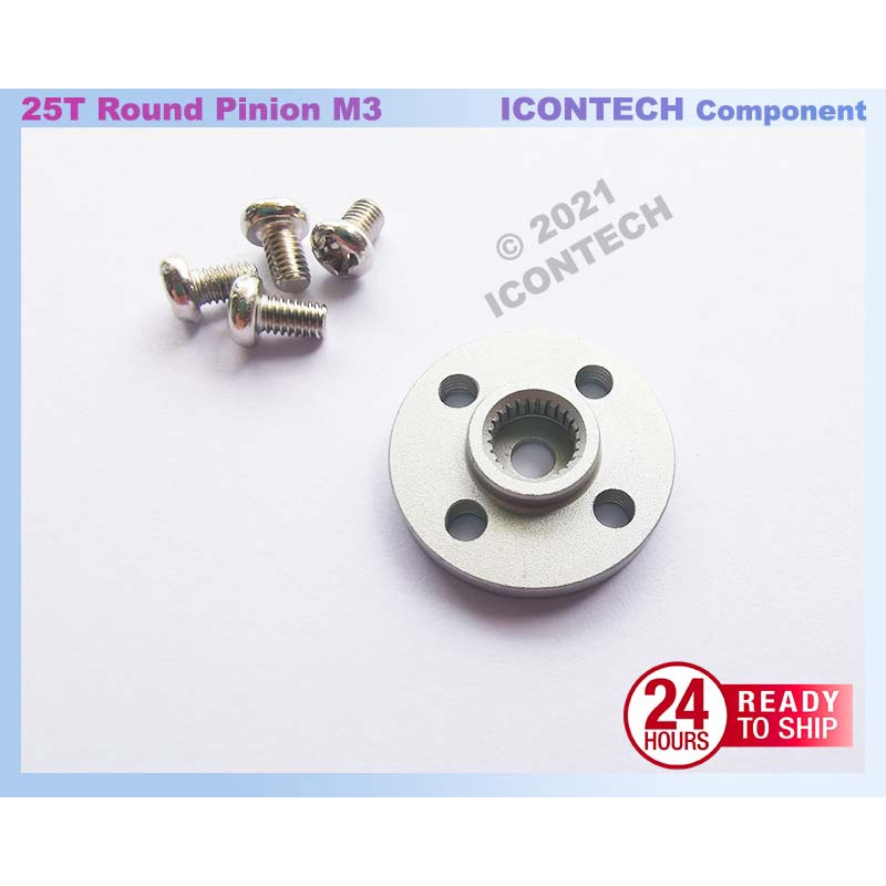 25T Pinion Round Type M3 Hole Servo Horn Servo Pinion Round Type Metal 5