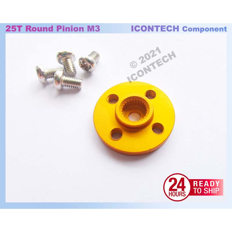 25T Pinion Round Type M3 Hole Servo Horn Servo Pinion Round Type Metal 6