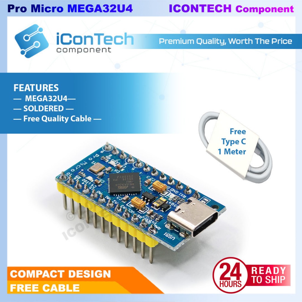 [FREE CABLE] ProMicro Arduino Compatible Controller Board ATmega32U4 Arduino Leonardo Pro Micro