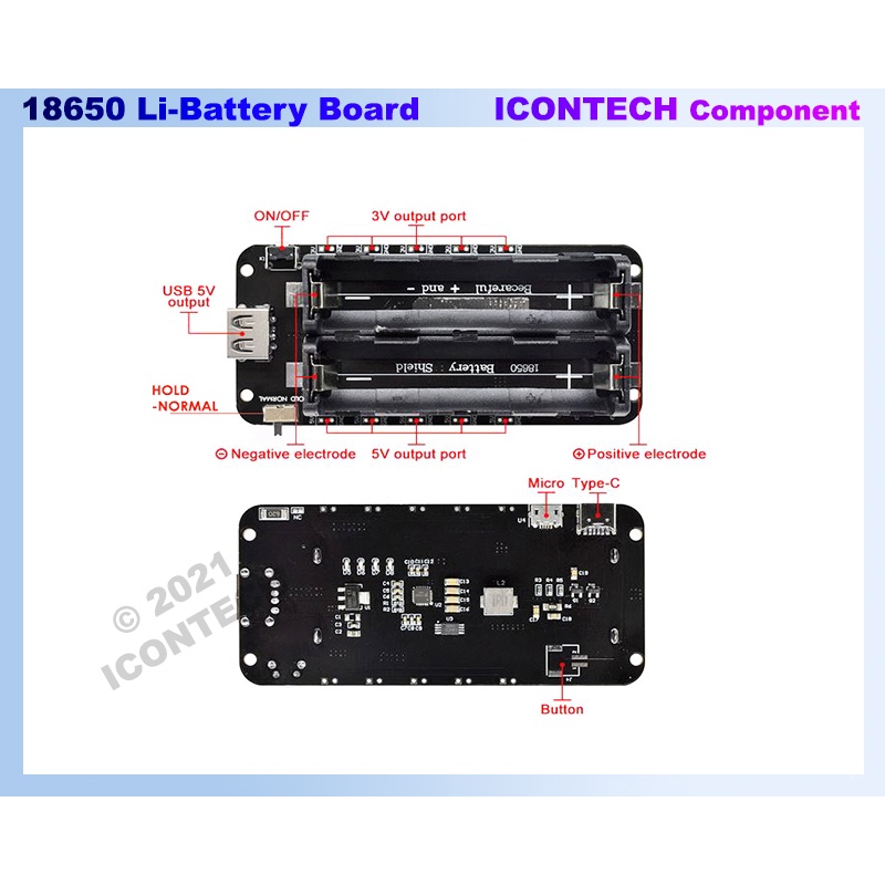 Two Channel 18650 Lithium Battery Shield V8 Mobile Power Expansion Board 5V/3A 3V/1A Micro USB Lithium Battery Charger 7