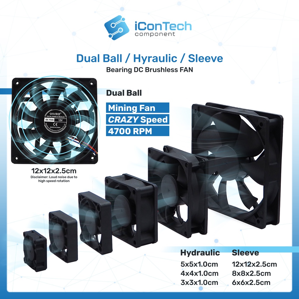 DC Fan 3010 4010 5010 6025 8025 12025 5V 12V 24V DC Fan Hydraulic Bearing XH2.54 Raspberry Fan Arduino Fan Desktop Fan