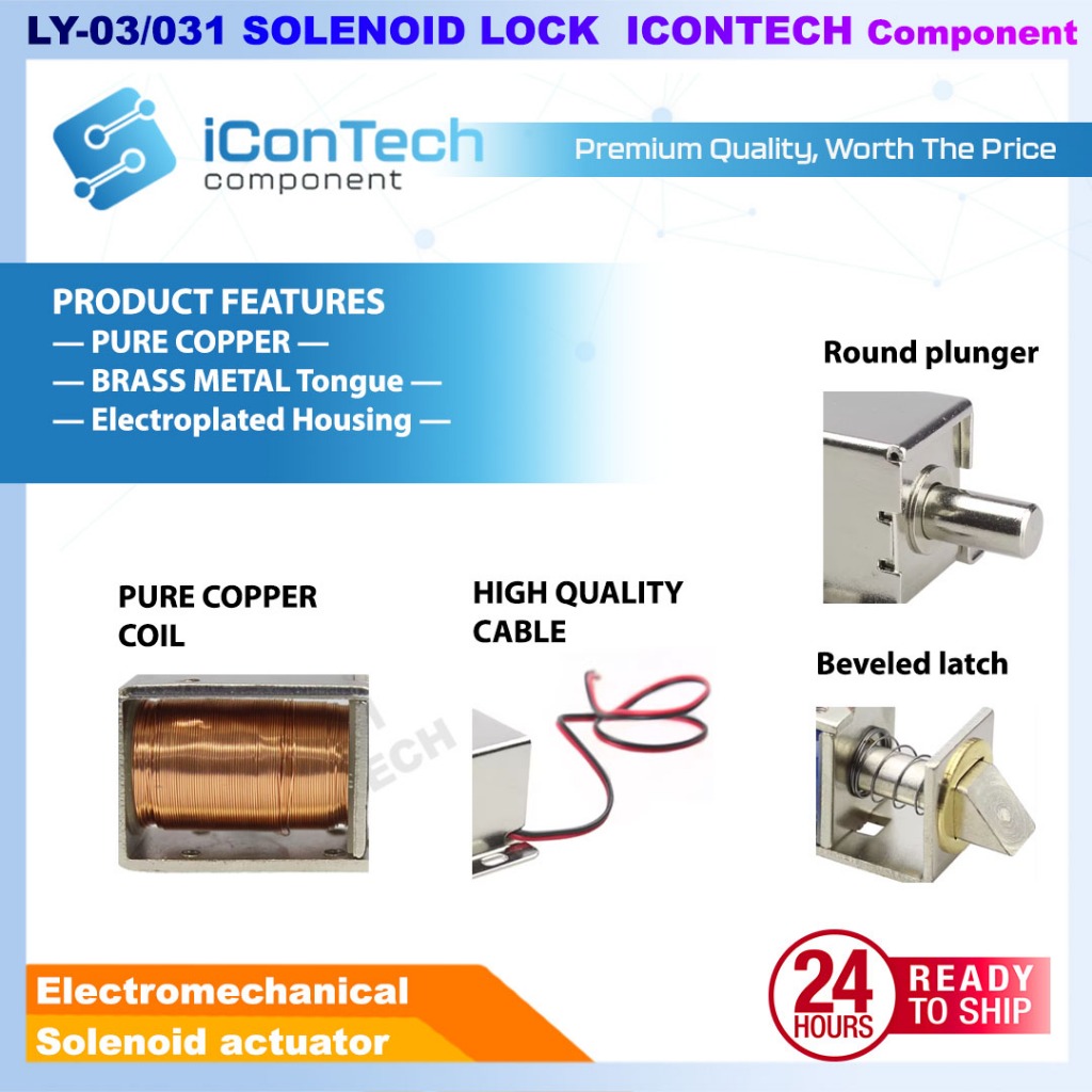 Electrical Door Lock Electrical Solenoid Valve 12V LY-03 LY-01 Electromagnetic Lock 12V 700mA DC 2