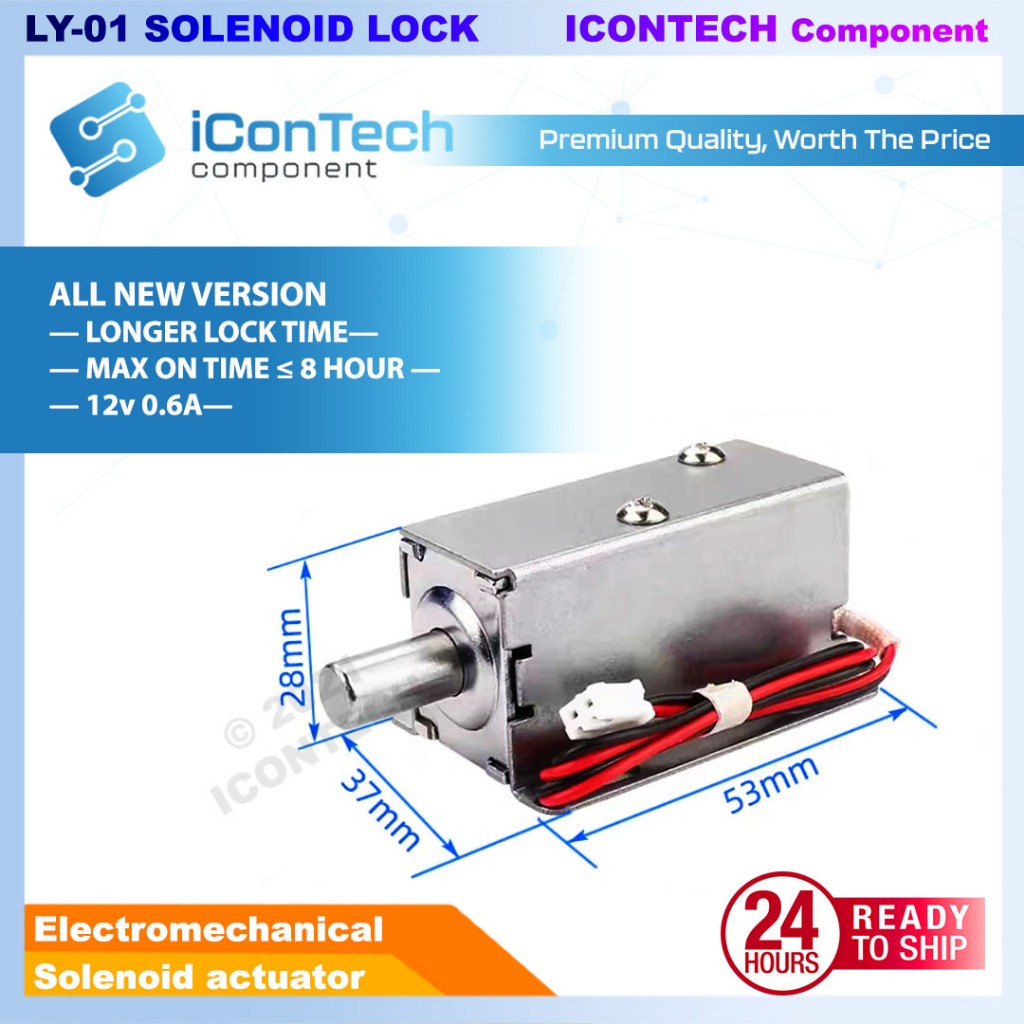 Electrical Door Lock Electrical Solenoid Valve 12V LY-03 LY-01 Electromagnetic Lock 12V 700mA DC 5