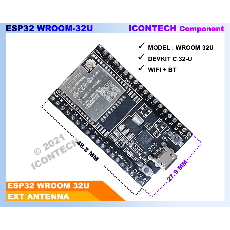 ESP32 WIFI Bluetooth Module 38 PIN ESP32 WROOM 32U ESP32 WROVER ESP32 Devkit C ESP32 WROOM 32D 4