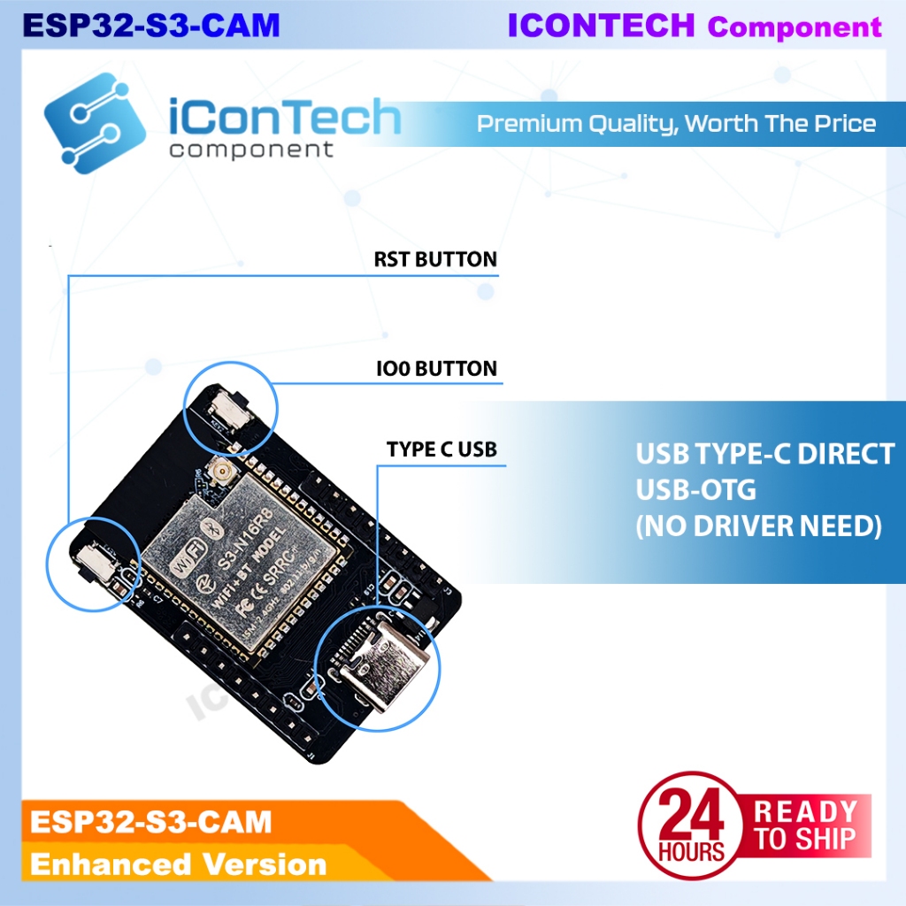 ESP32-S3-CAM OV2640 ESP32-CAM WiFi + Bluetooth Camera Module Development Board 3