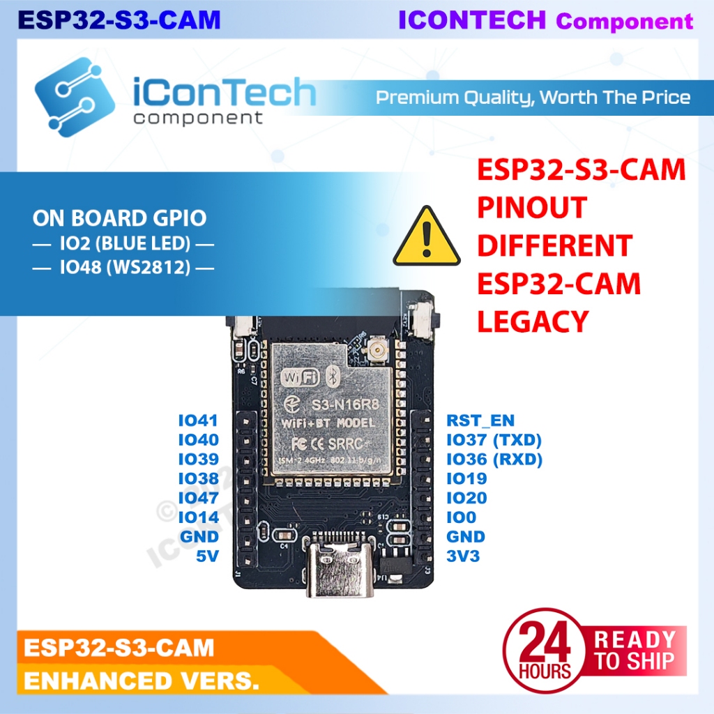 ESP32-S3-CAM OV2640 ESP32-CAM WiFi + Bluetooth Camera Module Development Board 5