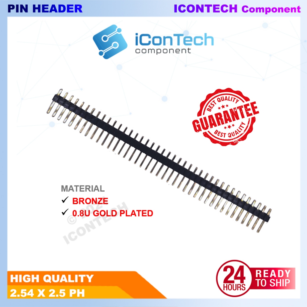 2.54mm Single row pin header 1*40Pin 17mm long single row straight pin single row pin connector FEMALE MALE 2